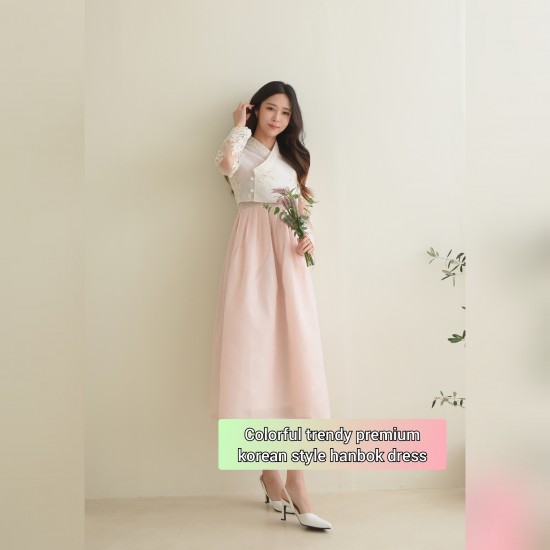 2021 Premium Gorgeous Women Ladies Wear Korean Clothes Hanbok Dress Casual Soft Texture One Piece New Design