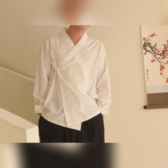 Long Sleeve Hanbok Top / Korean Style Shirts / Vintage / Men's Wear / Unique Clothes