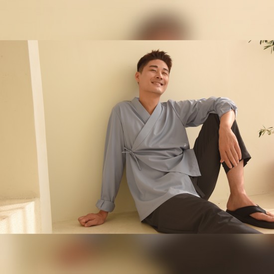 Long Sleeve Hanbok Top / Korean Style Shirts / Vintage / Men's Wear / Unique Clothes