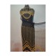 Women's Summer Inspired African Clothing Silk Beaded George Designs Dress and Indian George Wrapper with Headtie for Adults