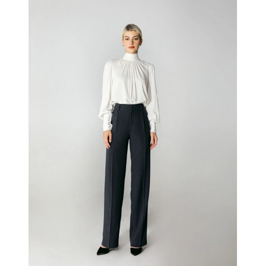 High Fashion Nora Trousers for Women Minimalist Style Elegant ODM Service Flat Front Shirt Clothes