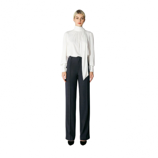 High Fashion Nora Trousers for Women Minimalist Style Elegant ODM Service Flat Front Shirt Clothes