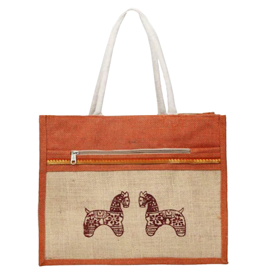 Indian Promotional Eco Friendly Jute Tote Bag with Weaved Padded Handle Manufactured in India with Affordable Price Price