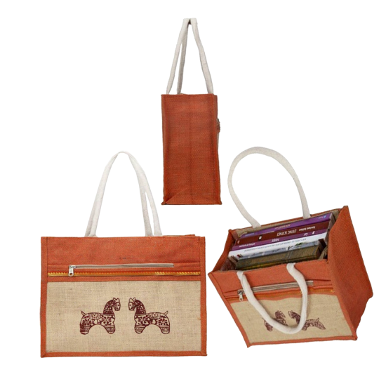 Indian Promotional Eco Friendly Jute Tote Bag with Weaved Padded Handle Manufactured in India with Affordable Price Price