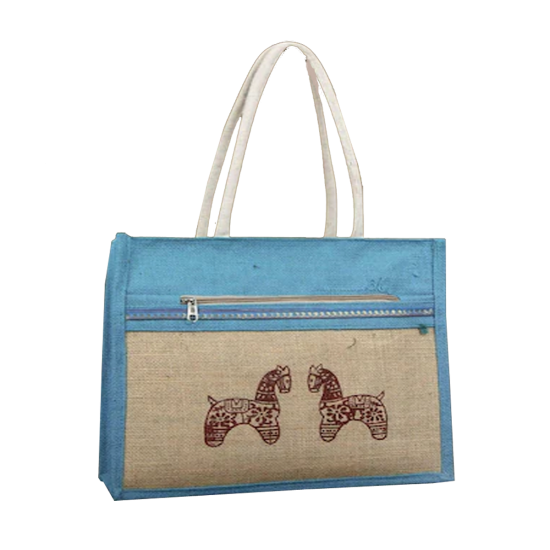 Indian Promotional Eco Friendly Jute Tote Bag with Weaved Padded Handle Manufactured in India with Affordable Price Price