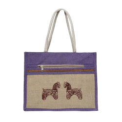 Indian Promotional Eco Friendly Jute Tote Bag with Weaved Padded Handle Manufactured in India with Affordable Price Price