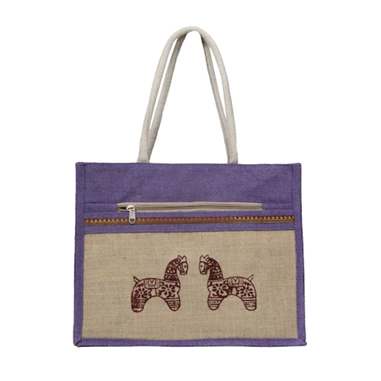 Indian Promotional Eco Friendly Jute Tote Bag with Weaved Padded Handle Manufactured in India with Affordable Price Price