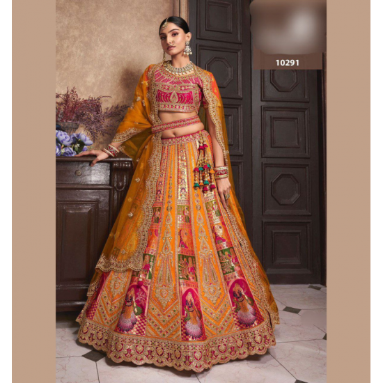 Buy New Beautiful Wedding Season Bridal Lehenga Choli With Heavy Embroidered Work