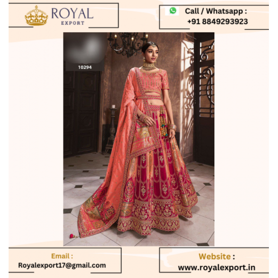 Buy New Beautiful Wedding Season Bridal Lehenga Choli With Heavy Embroidered Work