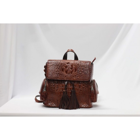 Wholesale Low Price Women Fashion Croco Leather Backpack in Stock - Female Leather Shoulder Bag Daily Item for Girls