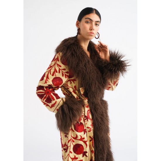 SUZANI EMBROIDERY  Wholesale Women Winter Clothes New Fur-integrated Long Faux Fur Coat Mink Women's