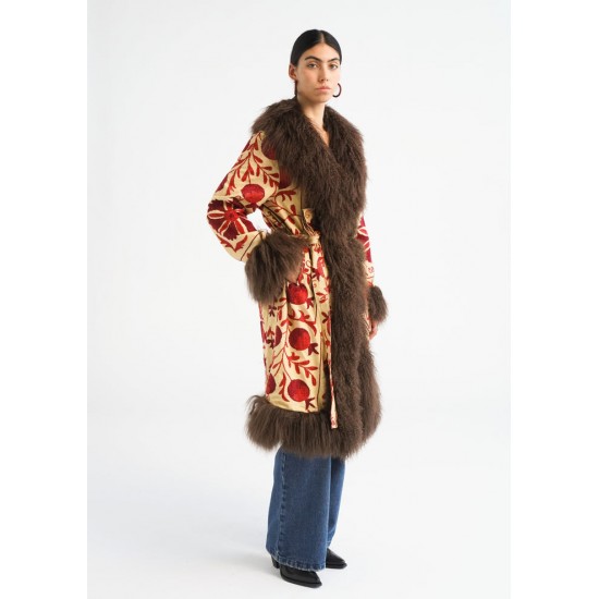 SUZANI EMBROIDERY  Wholesale Women Winter Clothes New Fur-integrated Long Faux Fur Coat Mink Women's