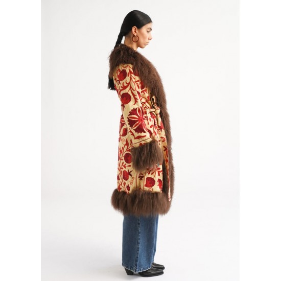 SUZANI EMBROIDERY  Wholesale Women Winter Clothes New Fur-integrated Long Faux Fur Coat Mink Women's