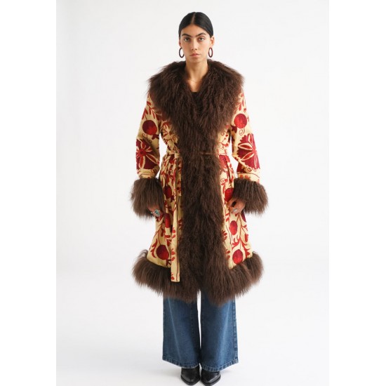 SUZANI EMBROIDERY  Wholesale Women Winter Clothes New Fur-integrated Long Faux Fur Coat Mink Women's