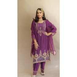 NEW--BEAUTIFUL KURTA,PANT & DUPATTA CASUAL DRESS WITH EMBELLISHED BEAUTIFUL ZARI ZARDOZI EMBROIDERY WORK for PARTY-WEAR =2024