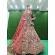 Luxurious Velvet Peplum Bridal Lehenga Set with Heavy Zarkan Stones Full Bridal Dupatta & Flared Lehenga for Wedding & Party