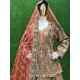 Luxurious Velvet Peplum Bridal Lehenga Set with Heavy Zarkan Stones Full Bridal Dupatta & Flared Lehenga for Wedding & Party
