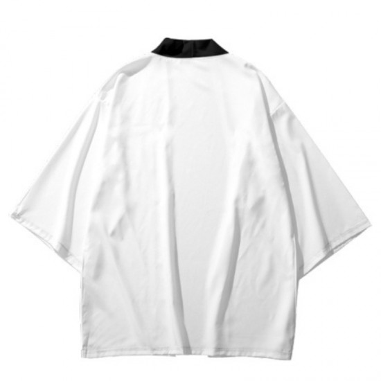 Traditional Solid Color Patchwork Japanese Kimono Cosplay Samurai Thermal Women Men Streetwear Cardigan Beach Asian Clothes