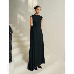 Quick-Dry Women'S Dresses Side Drape Nella Emb Lace Draped Midi Dress Eco-Friendly Fabric Woman Clothes Whiteant Made in Vietnam