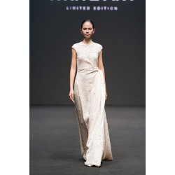 Quick-Dry Women'S Dresses Side Drape Nella Emb Lace Draped Midi Dress Eco-Friendly Fabric Woman Clothes Whiteant Made in Vietnam