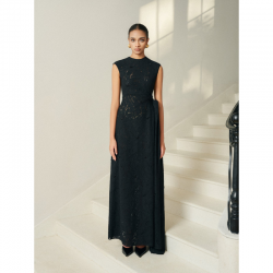 Sweet Style Dresses for Ladies Side Drape Nella Emb Lace Draped Midi Dress 64%Cotton 36%Polyester Clothes for Women Whiteant