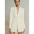 Elegant Style Blazer Woman Buttoned Front Chest Pocket Lya Backless Draped Blazer Summer Clothes For Women Whiteant Local Brand