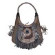 Boho Tribal Leather Banjara Shoulder Bag with Suede Fringe Handcrafted Ethnic Style for Women