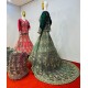 Velvet Crop Top Lehenga Choli with Heavy Work & Jarkan Shine Mahamantra Wedding Edit in 5 Regal Colors Net Fabric