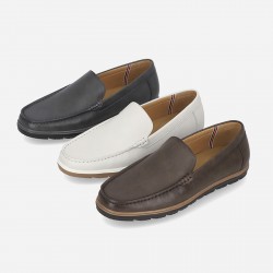 Men's Two-Tone Cowhide Loafers 2cm Walking Style Shoes (LCMC78U513)