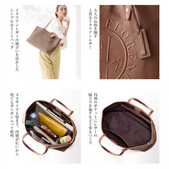 HOUSE OF FLORENCE Genuine Leather Large Tote Bag