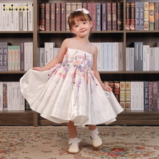 French Garden Taffeta Dress ODM OEM Baby Smocked Dress Wholesale Manufacturer - FC006