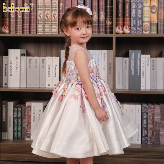 French Garden Taffeta Dress ODM OEM Baby Smocked Dress Wholesale Manufacturer - FC006