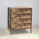 Industrial Style Rustic Brown Wood 4-Drawer Dresser Sturdy Steel Frame Clothes Organizer for Bedroom Living Room Storage Cabinet