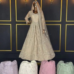 Designer Net Lehenga Choli with LX Front Cut Heavy Dori Work and Full Jarkan Stone Embroidery Available in 5 Colors