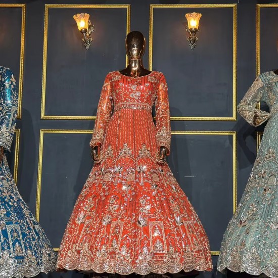 Elegant Gown Bits Style Lehenga Choli with Heavy Hand Work and Full Jarkan Stone Detailing for Grand Functions