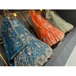 Heavy Work Gown Lehenga Choli with Full Jarkan Stone Detailing and Handcrafted Design Perfect for Weddings