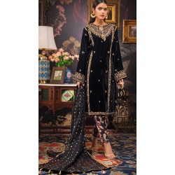 Embellish Crystal Glass Beads, Dabka Embroidery on Kurta With Pant on Silk Fabric Dress Work for Party-Wear