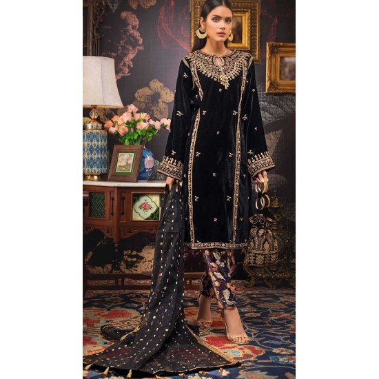 Embellish Crystal Glass Beads, Dabka Embroidery on Kurta With Pant on Silk Fabric Dress Work for Party-Wear