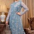 Modern Stylish Long Kurta With Pant on Silk Fabric Dress Beautiful Embellish Crystal Glass Beads, Dabka Work From India