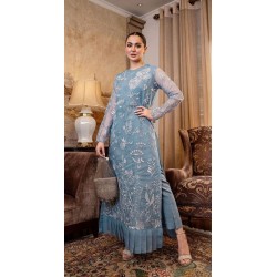 Modern Stylish Long Kurta With Pant on Silk Fabric Dress Beautiful Embellish Crystal Glass Beads, Dabka Work From India