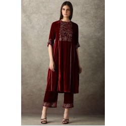 LATEST & BEAUTIFUL DESIGN of ZARI EMBROIDERY WORK on LONG KURTA WITH PANT for Party-wear-dress  for Party/ Wedding =2024