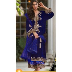 2024 Stylish Heavy Embroidery Kurta with Plazo Dress Indian & Pakistani Party-Wear Plus Size Sequined Floral Print