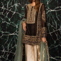 NEW--BEAUTIFUL INDIAN & PAKISTANI HEAVY EMBROIDERY KURTA WITH BROCADE PLAZO DRESS for Party-wear-dress  for Party/ Wedding =2023