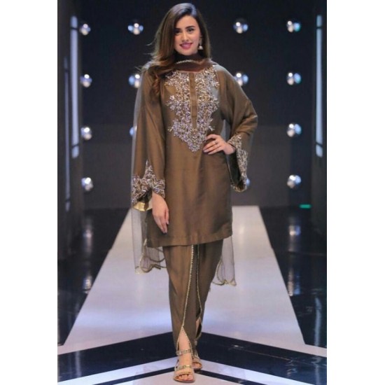 NEW BEAUTIFUL INDIAN & PAKISTANI EMBROIDERY on KURTA WITH DHOTI SALWAR DRESS for Party-wear-dress  for Party/ Wedding =2023