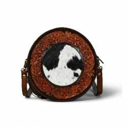 Real Leather Hair on with Hard Wax Leather Cross Body Shoulder Bags with Round Shaped for Sale  Capacity Women Tote Bag