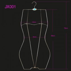 Rose Gold Silver Brand Custom Printing Metal Swimsuit Body Shape Full Body Lingerie Swimwear Hanger