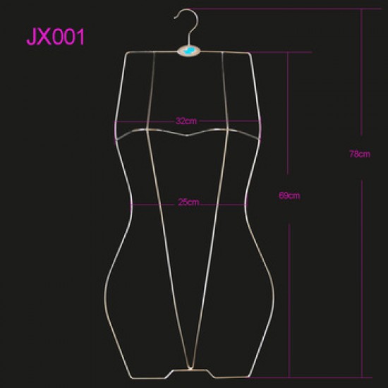 Rose Gold Silver Brand Custom Printing Metal Swimsuit Body Shape Full Body Lingerie Swimwear Hanger