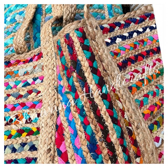 Embrace Boho Chic with Our Colorful Jute Shoulder Tote Handmade Eco-Friendly Stylish All-Purpose Bag for Summer