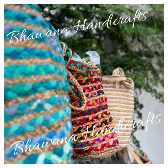 Embrace Boho Chic with Our Colorful Jute Shoulder Tote Handmade Eco-Friendly Stylish All-Purpose Bag for Summer