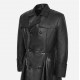 Latest Fashionable Custom Logo Men Leather Trench Long Coat/ Breathable Men Extra Long Coat
